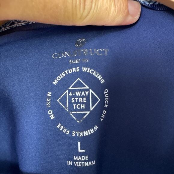 Construct Pattern Slim Fit No Iron Button Front Shirt Multicolor sz L - Picture 5 of 7